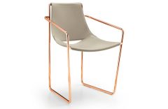 Chaise en cuir avec accoudoirs Apelle P - Design Beatriz Sempere - Midj