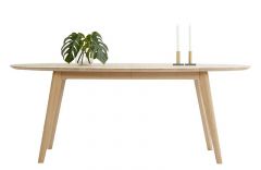Table extensible ovale piètement bois massif DK10 Design Ditlev Karsten - Andersen