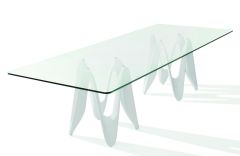 Table de repas Lambda double bases - 300 à 320 cm - Design Gianluigi Landoni - Sovet